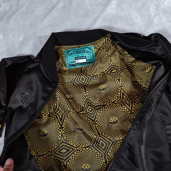 FireFly Music Festival Satin Bomber Jacket Mens M Limited Black - Picture 4 of 10